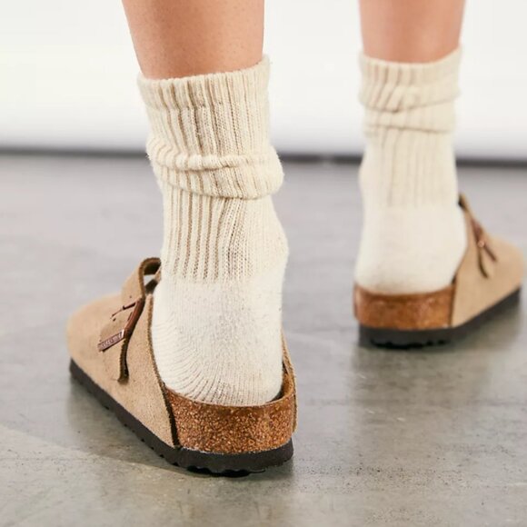 Birkenstock Boston Soft Footbed Clogs - Color Taupe Suede - Picture 4 of 6